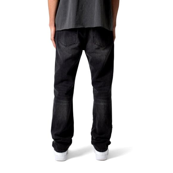 MNML Men's Washed Black V376 Studded Baggy Denim Jeans Size 32 - Picture 2 of 10